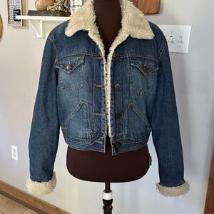 Vintage Aeropostale Sherpa lined Jean jacket womens size XL y2k stranger things